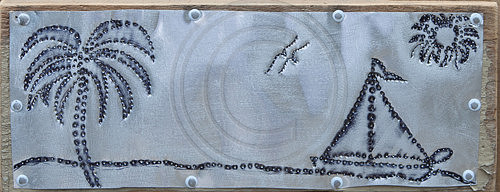 wood and tin punch art