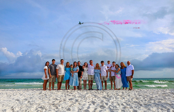 Baby Girl Reveal Plane on the Beach