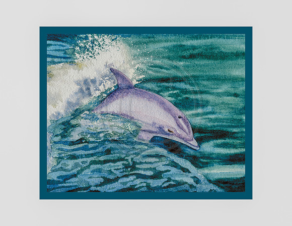 Dolphin Surfs Notecards