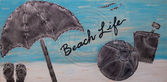 Art-Beach-Life--wood-metal