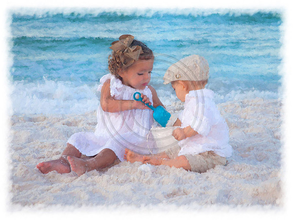 Summer Beach Wall Portrait Painting