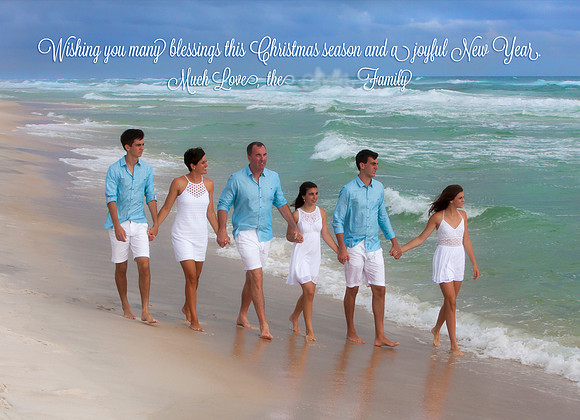 Family walking Christmas cards