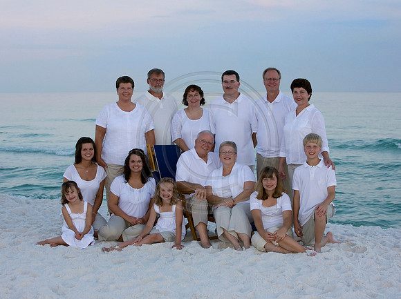 large family reunion beach portrait