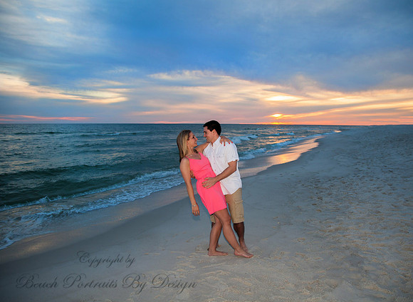 Anniversary photos on the beach