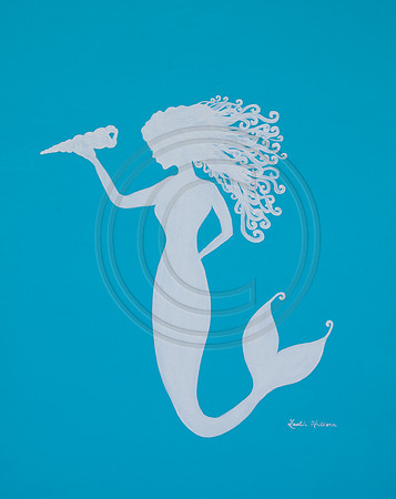 mermaid-silhouette-on-teal-with-shell